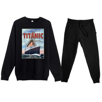 A 1912 Vintage Titanic Voyage Ship Cruise Vessel Premium Crewneck Sweatsuit Set