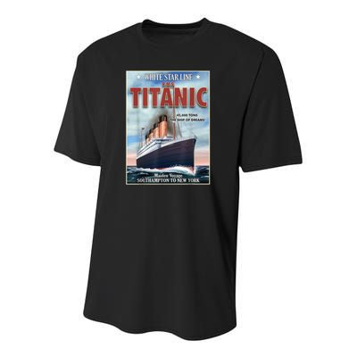 A 1912 Vintage Titanic Voyage Ship Cruise Vessel Youth Performance Sprint T-Shirt