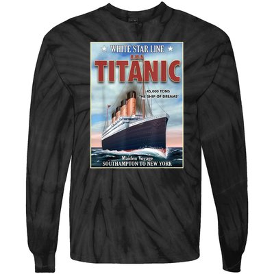 A 1912 Vintage Titanic Voyage Ship Cruise Vessel Tie-Dye Long Sleeve Shirt