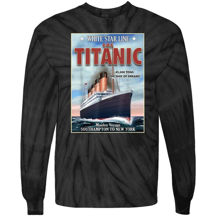 A 1912 Vintage Titanic Voyage Ship Cruise Vessel Tie-Dye Long Sleeve Shirt