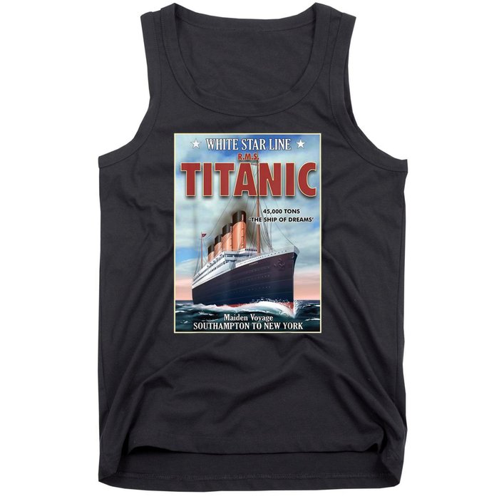 A 1912 Vintage Titanic Voyage Ship Cruise Vessel Tank Top