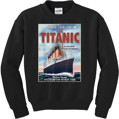 A 1912 Vintage Titanic Voyage Ship Cruise Vessel Kids Sweatshirt