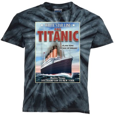 A 1912 Vintage Titanic Voyage Ship Cruise Vessel Kids Tie-Dye T-Shirt