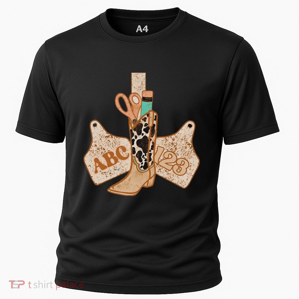 Abc 123 Western Cowgirl Teacher Back To School Teacher Cooling Performance Crew T-Shirt