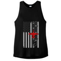 A 10 Warthog Airplane American Flag Runway A10 Thunderbird Ladies PosiCharge Tri-Blend Wicking Tank