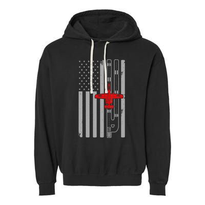 A 10 Warthog Airplane American Flag Runway A10 Thunderbird Garment-Dyed Fleece Hoodie