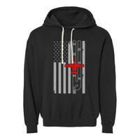 A 10 Warthog Airplane American Flag Runway A10 Thunderbird Garment-Dyed Fleece Hoodie