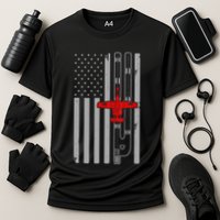 A 10 Warthog Airplane American Flag Runway A10 Thunderbird Performance Shirt