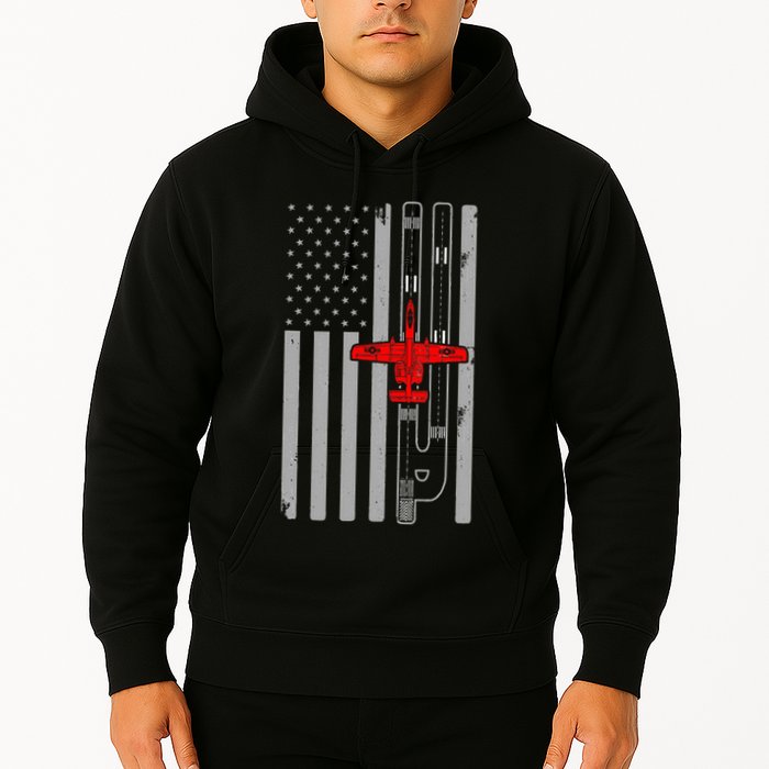A 10 Warthog Airplane American Flag Runway A10 Thunderbird Hoodie