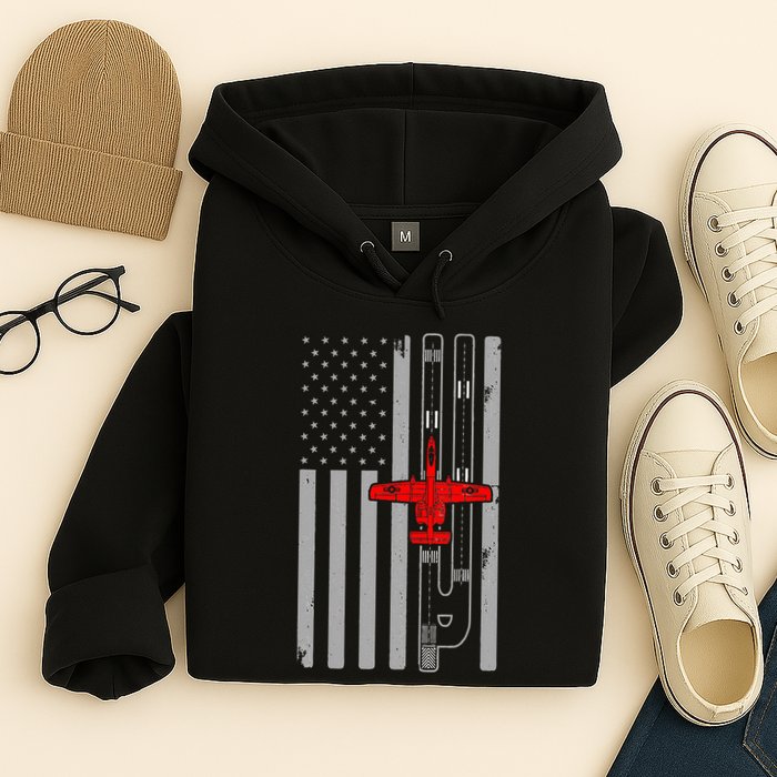 A 10 Warthog Airplane American Flag Runway A10 Thunderbird Hoodie