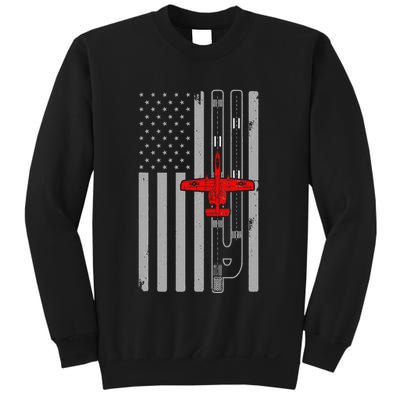 A 10 Warthog Airplane American Flag Runway A10 Thunderbird Sweatshirt