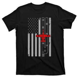 A 10 Warthog Airplane American Flag Runway A10 Thunderbird T-Shirt