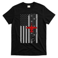 A 10 Warthog Airplane American Flag Runway A10 Thunderbird T-Shirt
