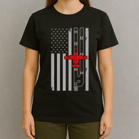 A 10 Warthog Airplane American Flag Runway A10 Thunderbird T-Shirt