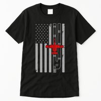 A 10 Warthog Airplane American Flag Runway A10 Thunderbird Tall T-Shirt