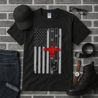 A 10 Warthog Airplane American Flag Runway A10 Thunderbird Tall T-Shirt