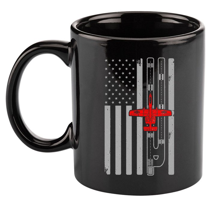 A 10 Warthog Airplane American Flag Runway A10 Thunderbird 11oz C Handle Ceramic Mug