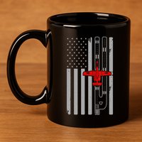 A 10 Warthog Airplane American Flag Runway A10 Thunderbird 11oz C Handle Ceramic Mug