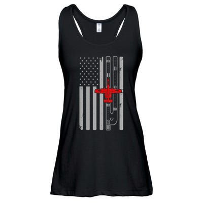 A 10 Warthog Airplane American Flag Runway A10 Thunderbird Ladies Essential Flowy Tank