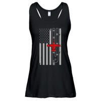 A 10 Warthog Airplane American Flag Runway A10 Thunderbird Ladies Essential Flowy Tank