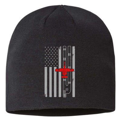 A 10 Warthog Airplane American Flag Runway A10 Thunderbird Sustainable Beanie
