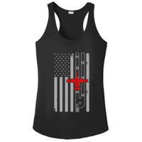A 10 Warthog Airplane American Flag Runway A10 Thunderbird Ladies PosiCharge Competitor Racerback Tank