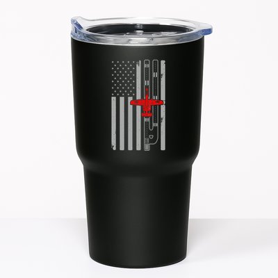 A 10 Warthog Airplane American Flag Runway A10 Thunderbird Tumbler