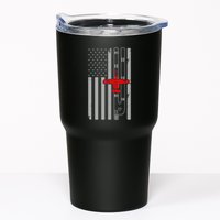 A 10 Warthog Airplane American Flag Runway A10 Thunderbird Tumbler