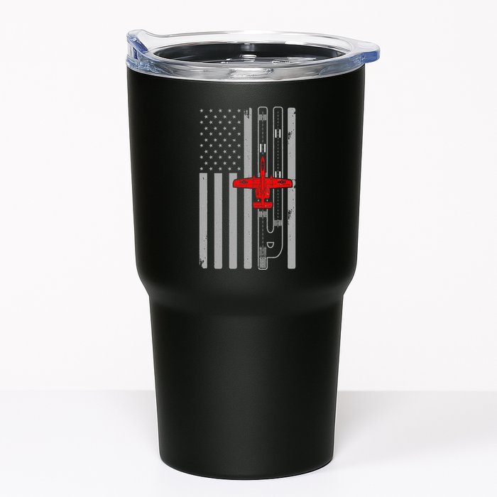 A 10 Warthog Airplane American Flag Runway A10 Thunderbird Tumbler