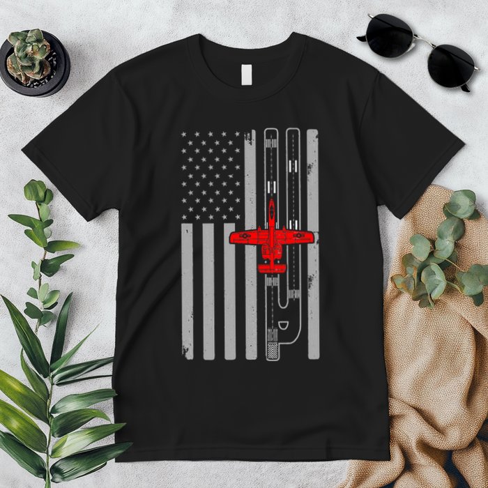 A 10 Warthog Airplane American Flag Runway A10 Thunderbird Premium T-Shirt