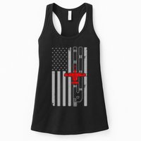 A 10 Warthog Airplane American Flag Runway A10 Thunderbird Womens Tank Top