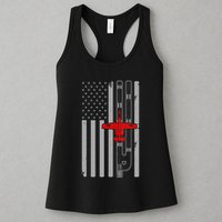 A 10 Warthog Airplane American Flag Runway A10 Thunderbird Womens Tank Top