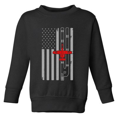 A 10 Warthog Airplane American Flag Runway A10 Thunderbird Toddler Sweatshirt