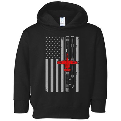 A 10 Warthog Airplane American Flag Runway A10 Thunderbird Toddler Hoodie