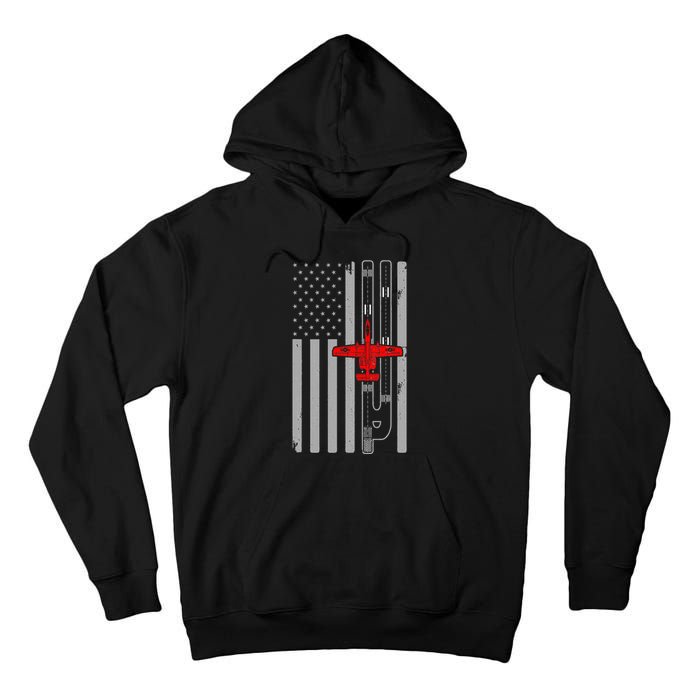 A 10 Warthog Airplane American Flag Runway A10 Thunderbird Tall Hoodie