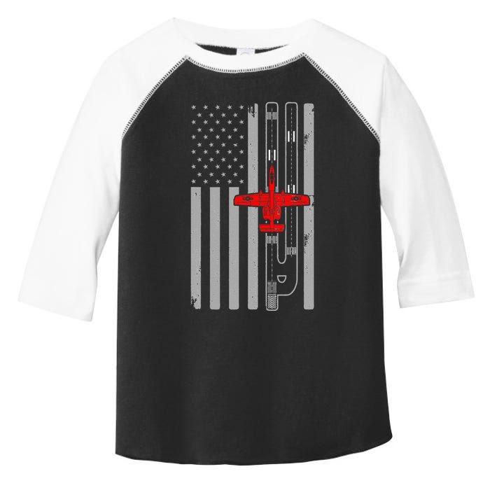A 10 Warthog Airplane American Flag Runway A10 Thunderbird Toddler Fine Jersey T-Shirt