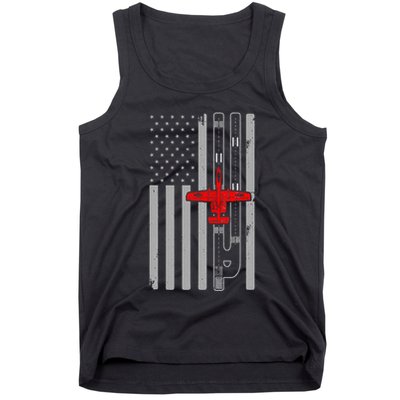 A 10 Warthog Airplane American Flag Runway A10 Thunderbird Tank Top