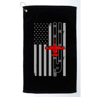 A 10 Warthog Airplane American Flag Runway A10 Thunderbird Golf Towel