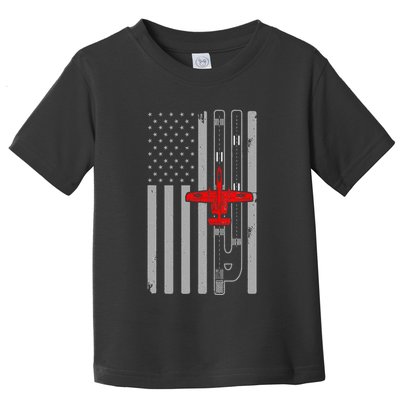 A 10 Warthog Airplane American Flag Runway A10 Thunderbird Toddler T-Shirt