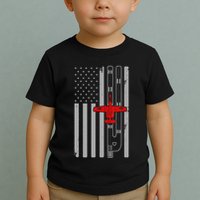 A 10 Warthog Airplane American Flag Runway A10 Thunderbird Toddler T-Shirt