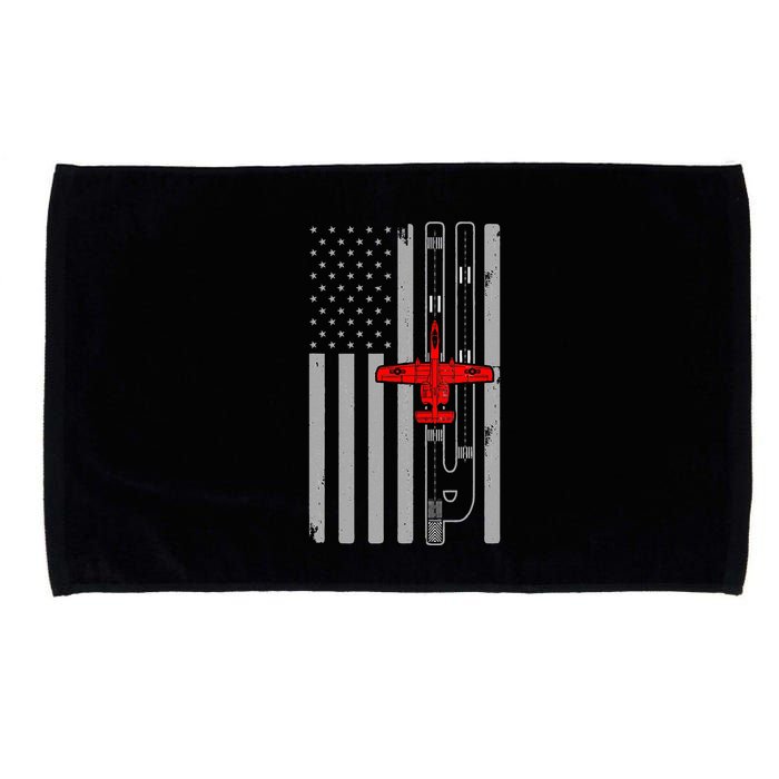 A 10 Warthog Airplane American Flag Runway A10 Thunderbird Microfiber Hand Towel