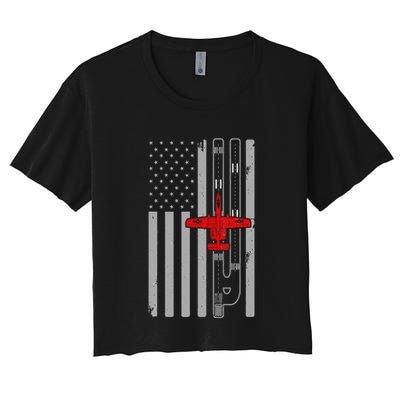 A 10 Warthog Airplane American Flag Runway A10 Thunderbird Crop Top