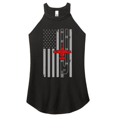 A 10 Warthog Airplane American Flag Runway A10 Thunderbird Women's Perfect Tri Rocker Tank