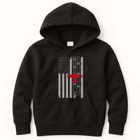 A 10 Warthog Airplane American Flag Runway A10 Thunderbird Kids Hoodie