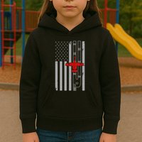 A 10 Warthog Airplane American Flag Runway A10 Thunderbird Kids Hoodie