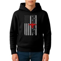 A 10 Warthog Airplane American Flag Runway A10 Thunderbird Kids Hoodie