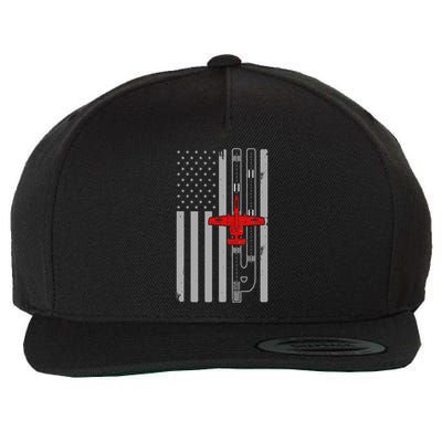 A 10 Warthog Airplane American Flag Runway A10 Thunderbird Wool Snapback Cap