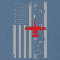 A 10 Warthog Airplane American Flag Runway A10 Thunderbird Garment-Dyed Sweatshirt