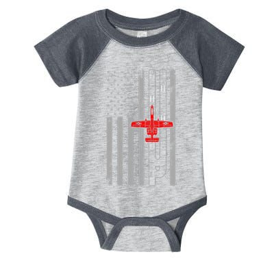 A 10 Warthog Airplane American Flag Runway A10 Thunderbird Infant Baby Jersey Bodysuit