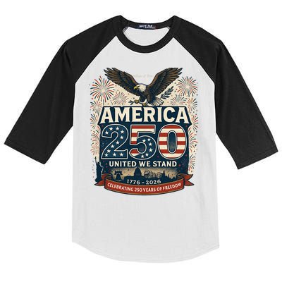 America's 250th Anniversary Of Freedom USA 1776-2026 Kids Colorblock Raglan Jersey